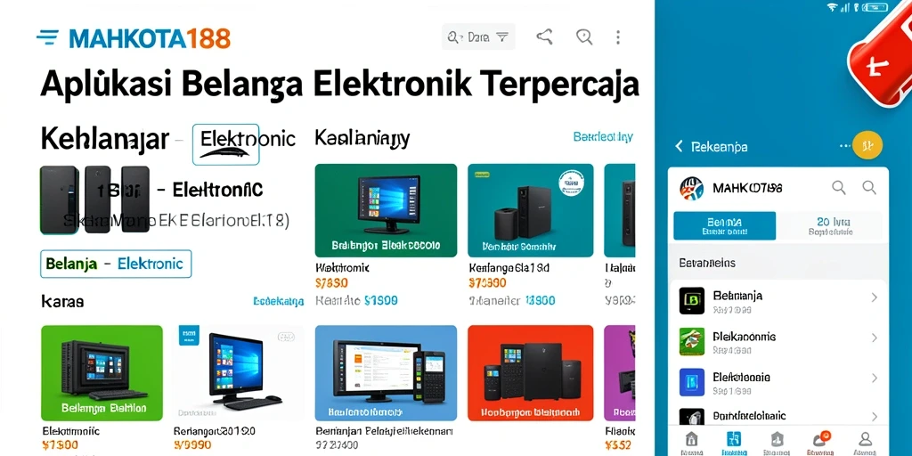 Antarmuka aplikasai MAHKOTA188 yang menarik dan fungsional untuk belanja elektronik.