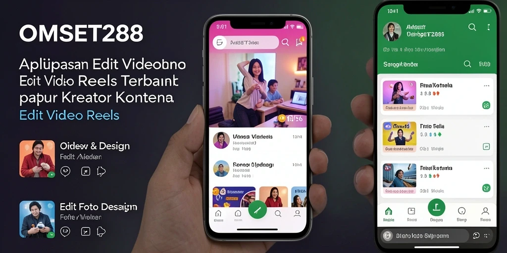 Tampilan antarmuka pengguna OMSET288 yang memudahkan pengeditan video reels.