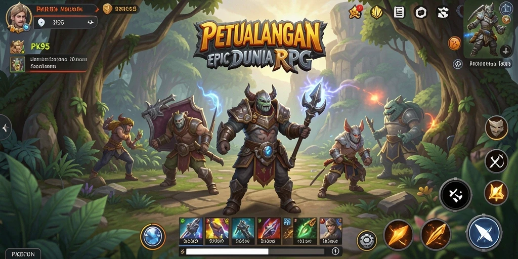 Antarmuka game PK95 menampilkan pertarungan seru dalam dunia RPG yang kaya.