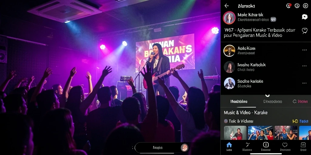 Tampilan antarmuka W67 yang menarik untuk karaoke.